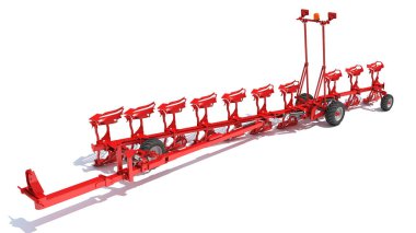 Yarı Bağlı Plough tarım ekipmanı 3D görüntüleme