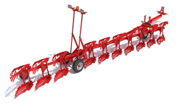 Yarı Bağlı Plough tarım ekipmanı 3D görüntüleme