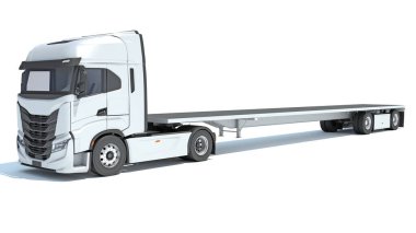 Lowboy Flatbed Römork 3D görüntüleme