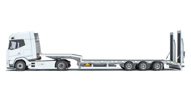 Lowboy Flatbed Römork 3D görüntüleme
