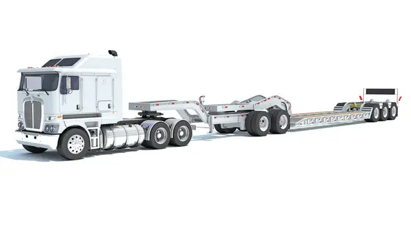 Lowboy Flatbed Römork 3D görüntüleme
