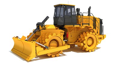 Toprak Sıkıştırıcı beyaz arkaplanda 3B oluşturma modeli