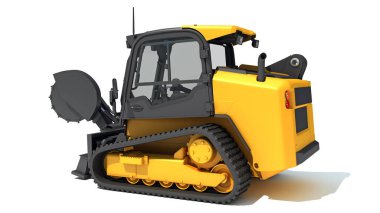 Skid Direksiyon Yükleyicisi beyaz arkaplanda 3D görüntüleme modeli