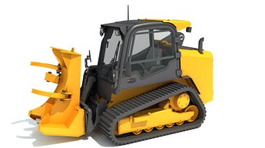 Skid Direksiyon Yükleyicisi beyaz arkaplanda 3D görüntüleme modeli