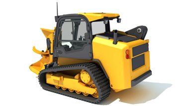 Skid Direksiyon Yükleyicisi beyaz arkaplanda 3D görüntüleme modeli
