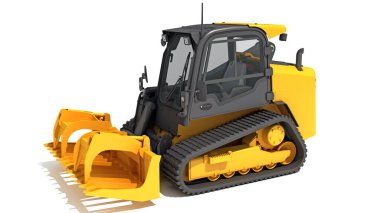 Skid Direksiyon Yükleyicisi beyaz arkaplanda 3D görüntüleme modeli