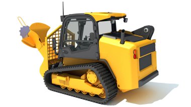 Skid Direksiyon Yükleyicisi beyaz arkaplanda 3D görüntüleme modeli