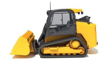 Skid Direksiyon Yükleyicisi beyaz arkaplanda 3D görüntüleme modeli