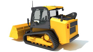 Skid Direksiyon Yükleyicisi beyaz arkaplanda 3D görüntüleme modeli
