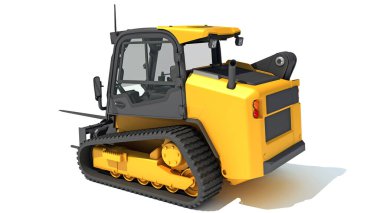 Skid Direksiyon Yükleyicisi beyaz arkaplanda 3D görüntüleme modeli