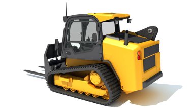 Skid Direksiyon Yükleyicisi beyaz arkaplanda 3D görüntüleme modeli