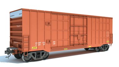 Demiryolu Kutusu Araç 3D modelleme beyaz arkaplan üzerinde