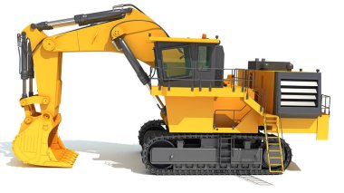 Takip edilen Maden Kazıcı ağır inşaat makineleri 3D modelleme