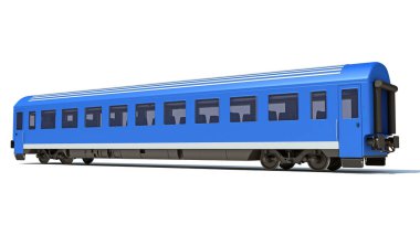 Beyaz zemin üzerinde Yolcu Treni 3B yorumlama modeli