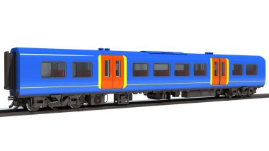 Beyaz zemin üzerinde Yolcu Treni 3B yorumlama modeli