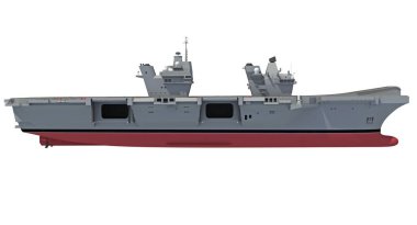 Uçak Gemisi Askeri Gemisi 3D model gemiyi beyaz zemin üzerine yerleştiriyor