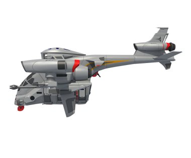 Beyaz arkaplanda 3B uzay gemisi oluşturma modeli