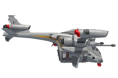 Beyaz arkaplanda 3B uzay gemisi oluşturma modeli