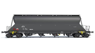 Demiryolu Tank Treni Araç 3D model beyaz zemin üzerinde