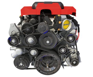 V8 Araç Motoru 3D görüntüleme modeli