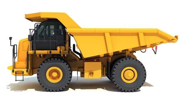 Madencilik Döküntü Kamyonu Ağır Inşaat Makineleri Beyaz Arka Planda Modelleme — Stok fotoğraf