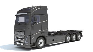 Beyaz arkaplanda 3D yarı kamyon oluşturma modeli