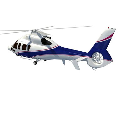 Beyaz arkaplanda helikopter 3D görüntüleme modeli