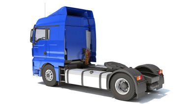 Beyaz arkaplanda 3D yarı kamyon oluşturma modeli
