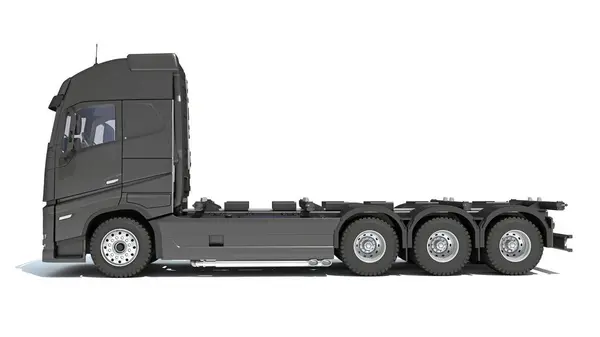 Semi Truck Vykreslování Model Bílém Pozadí — Stock fotografie