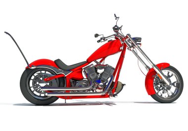 Beyaz arkaplanda 3B motosiklet oluşturma modeli