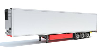 Reefer Buzdolabı Karavanı beyaz arkaplanda 3D görüntüleme modeli
