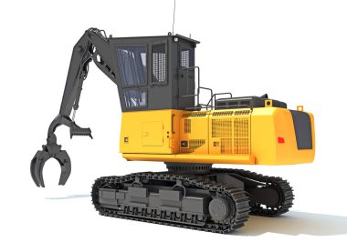 Orman Makinesi 3D görüntüleme modeli beyaz arkaplanda
