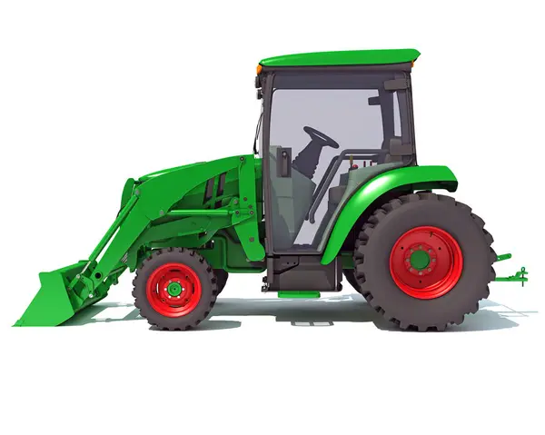 Farm Tractor Rendering Model White Background — Stock Photo, Image