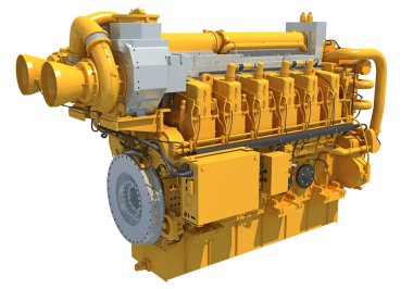Gemiler, Yatlar ve Tekneler için Denizcilik İtici Motoru 3D modelleme