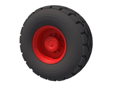 Beyaz arkaplanda 3 boyutlu Kamyon Tekerleği oluşturma modeli