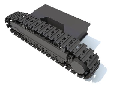 Ekskavatör Parça 3 boyutlu görüntüleme modeli beyaz arkaplan üzerinde