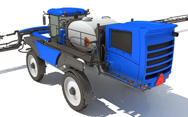 Front Boom Sprayer farm equipment 3D rendering model on white background