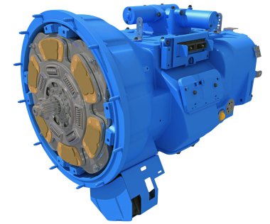 Araç Aktarımı 3D yorumlama modeli Beyaz arkaplanda Trans