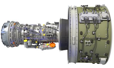 Uçak Turbofan Motoru 3D görüntüleme modeli