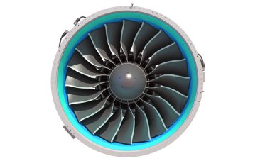 Uçak Turbofan Motoru 3D görüntüleme modeli