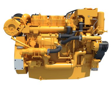 Gemiler ve botlar için Deniz İtici Motoru beyaz arka planda 3D modelleme