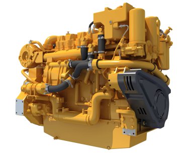 Gemiler ve botlar için Deniz İtici Motoru beyaz arka planda 3D modelleme