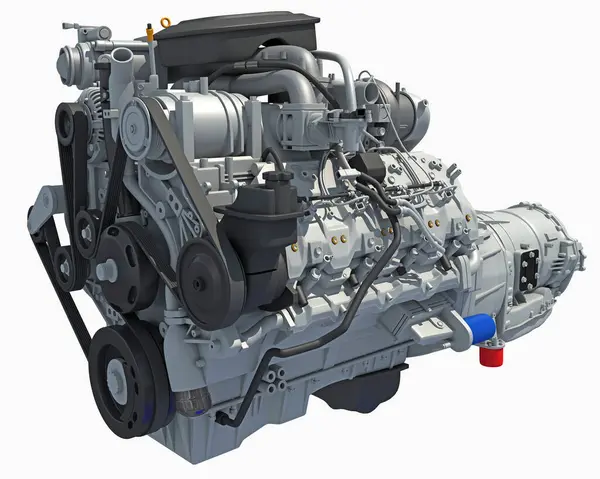 Car Engine Rendering Model White Background — Stock Photo, Image