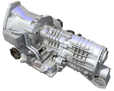 Araç Aktarımı 3D yorumlama modeli Beyaz arkaplanda Trans