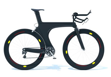 Beyaz zemin üzerinde 3D bisiklet modelleme