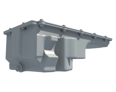 Araba Motor Yağı Tavası Beyaz arkaplana 3B yansıtma modeli