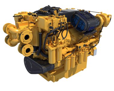 Gemiler, Yatlar ve Tekneler için Denizcilik İtici Motoru 3D modelleme