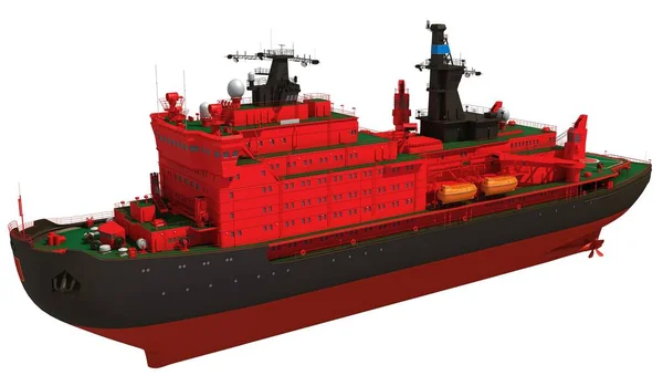 Icebreaker Ship Rendering Model White Background — Stock Photo, Image