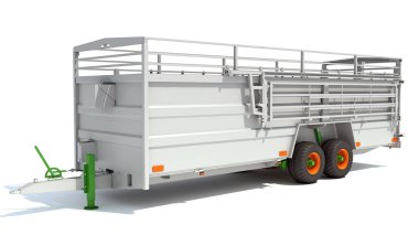 Hayvan Taşıyıcı Karavanı 3D model beyaz arkaplanda