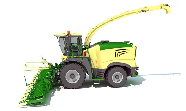 Combine Harvester Farm Equipment Rendering Model White Background — Stock Photo, Image
